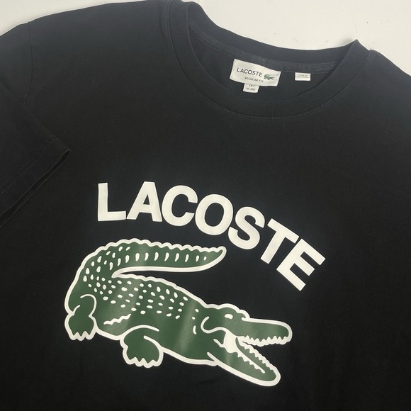 Lacoste T Shirt Mens XXL 2XL Short Sleeve Crewneck Large Crocodile Graphic Print - Picture 1 of 11